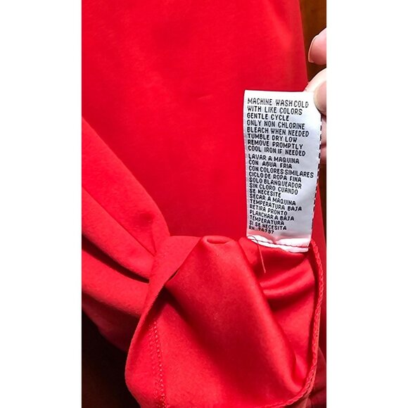 Shelby & Palmer Women's Red Ruffle Sleeve Draped Dress 16W - Picture 5 of 9